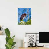 Heron in einem Baum verfärbt Poster (Heimbüro)