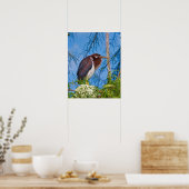 Heron in einem Baum verfärbt Poster (Küche)