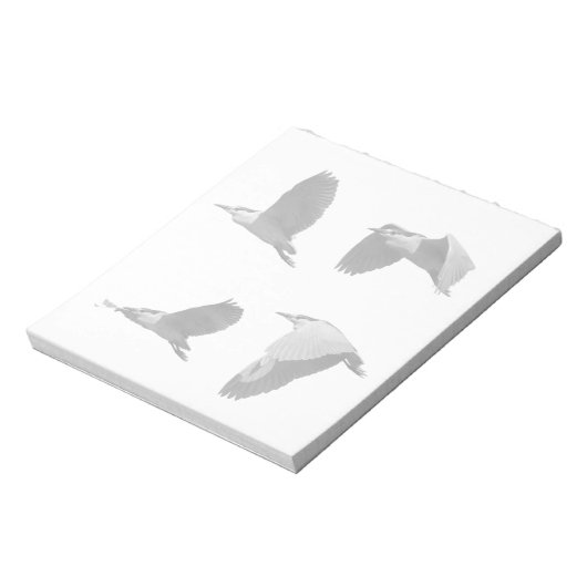 Heron in Flight Notepad Notizblock (Rotiert)