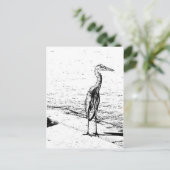 Heron In Ink Postkarte (Stehend Vorderseite)