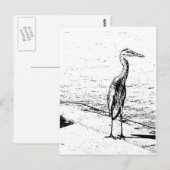 Heron In Ink Postkarte (Vorne/Hinten)
