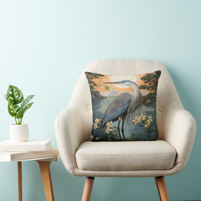 Heron in Pond Kissen (Stuhl )