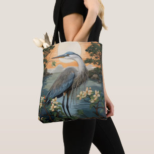 Heron in Pond Tasche