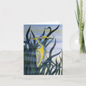 Heron in Reeds Note Card Karte (Vorderseite)