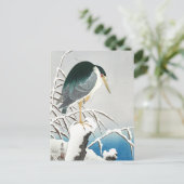 Heron in Snow - Ohara Koson - Vintage Kunst Postkarte (Stehend Vorderseite)