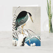 Heron in Snow, schöne Kunst von Ohara Koson Karte (Vorderseite)