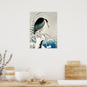 Heron in Snow, schöne Kunst von Ohara Koson Poster (Küche)