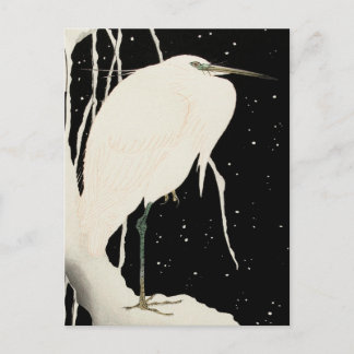 Heron in Snow - Vintag Art 1 - Ohara Koson Postkarte