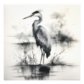Heron Ink Painting Fotodruck (Vorne)