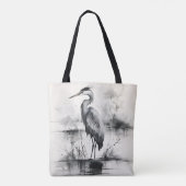 Heron Ink Painting Tasche (Rückseite)
