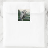 Heron Lake Quadratischer Aufkleber (Tasche)