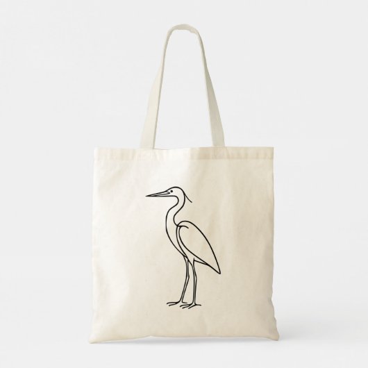Heron Line Art – Minimalist Bird Illustration Tragetasche (Rückseite)