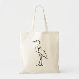 Heron Line Art – Minimalist Bird Illustration  Tragetasche