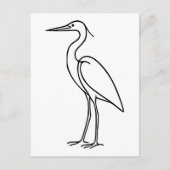 Heron Line Art - Minimalistische Vogelillustration Postkarte (Vorderseite)