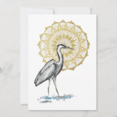 Heron Mandala Large Flat Note Card (Vorderseite)