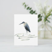 Heron Meditation, Sumi-e Great Blue Heron Postkarte (Stehend Vorderseite)