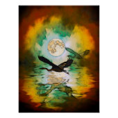 Heron Moon Fantasy Art Poster (Vorderseite)