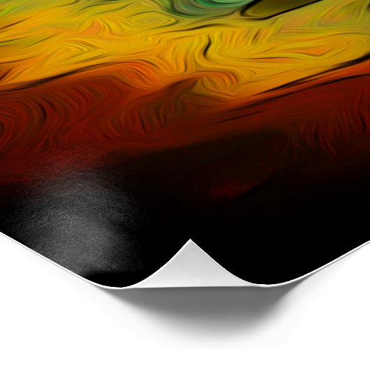 Heron Moon Fantasy Art Poster (Ecke)