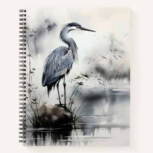 Heron Nature Traditional Notizblock (Vorderseite)
