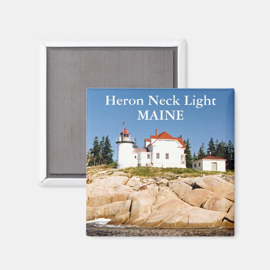 Heron Neck Light, Maine Magnet (Vorderseite/Rückseite)