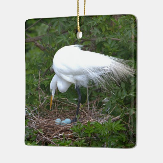 Heron Nest mit Eiern Ornament (Links)