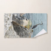 Heron On Rocks At The Beach Handtuch (Handtuch)