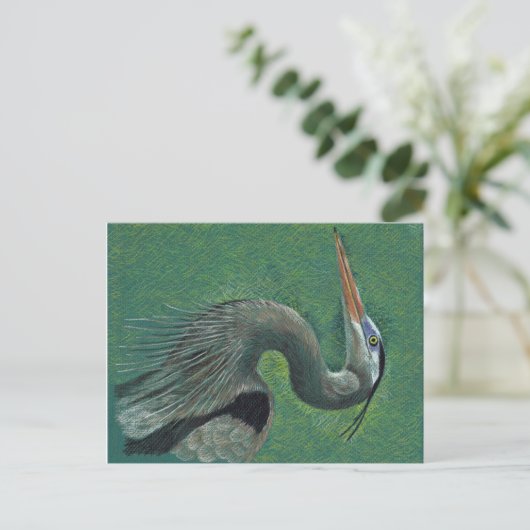 Heron Postkarte (Stehend Vorderseite)