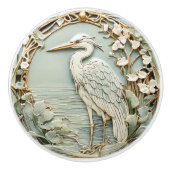 Heron Sea Bird Art Nouveau Imitats Relief Links Mi Keramikknauf (Vorderseite)