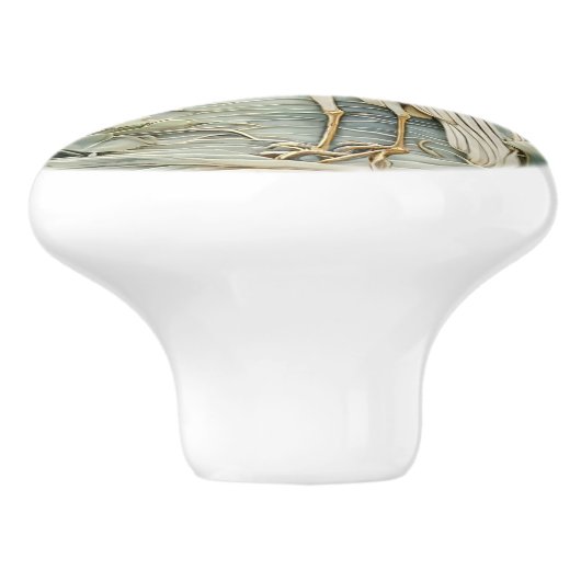 Heron Sea Bird Art Nouveau Imitats Relief Links Mi Keramikknauf (Seitenansicht)