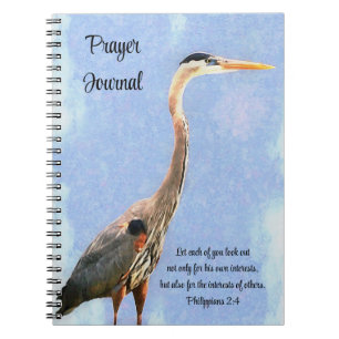 Heron Sea Bird: Bible Verse Faith Notizblock