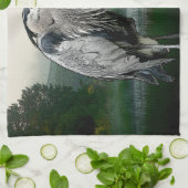 Heron See Geschirrtuch (Gefaltet)