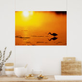 Heron Silhouette bei Sonnenuntergang, Florida Poster (Küche)