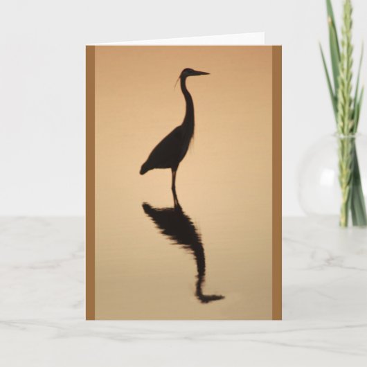 Heron Silhouette Karte (Vorderseite)