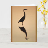 Heron Silhouette Karte (Gelbe Blume)