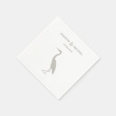 Heron Silhouette rustikale Outdoorsy Naturhochzeit Serviette (Ecke)