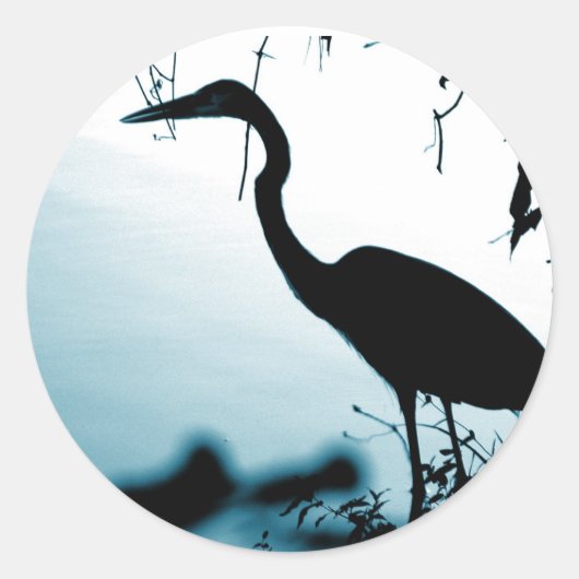 Heron Silhouette Sticker (Vorderseite)