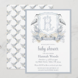 Heron Specialty Monogram Babyparty Einladung