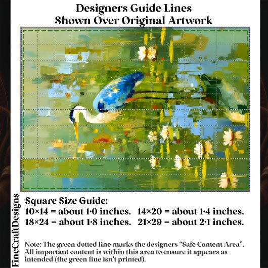 Heron Staning Under Water Lilis EF1L Decoupage Seidenpapier