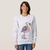 Heron Sunset Scene – Women’s Sweatshirt (Vorne ganz)