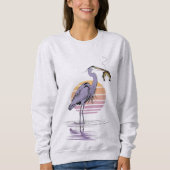 Heron Sunset Scene – Women’s Sweatshirt (Vorderseite)