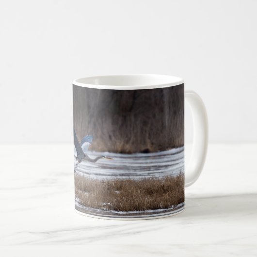 Heron Take Off Coffee Tasse (VorderseiteRechts)