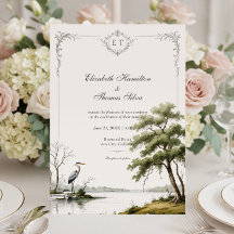 Heron Toile Französische Landhaus-Monogramm-Hochze