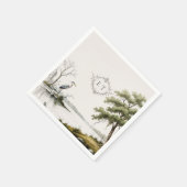 Heron Toile French Country Monogram Paper Napkin Serviette (Ecke)