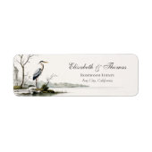 Heron Toile French Country Return Address Label (Vorne)