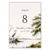 Heron Toile French Country Wedding Tischnummer (Vorderseite)