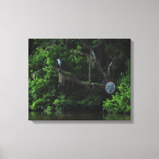 Heron und Lazy River Canvas Print Leinwanddruck (Vorderseite)