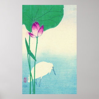 Heron und Lotus 1910 Poster