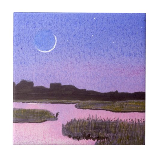 Heron und Moon Fliese (Vorderseite)