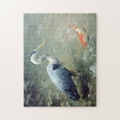 Heron und Vibrant Koi Fish Puzzle (Vertikal)