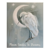 Heron-Vogelbaby auf dem Mond Poster (Vorderseite)